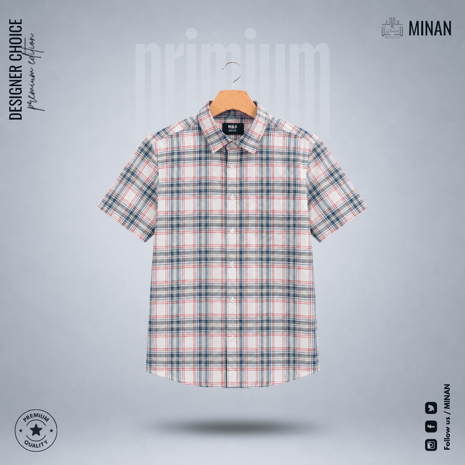 Harbor Plaid Check – Half Sleeve Cotton Shirt