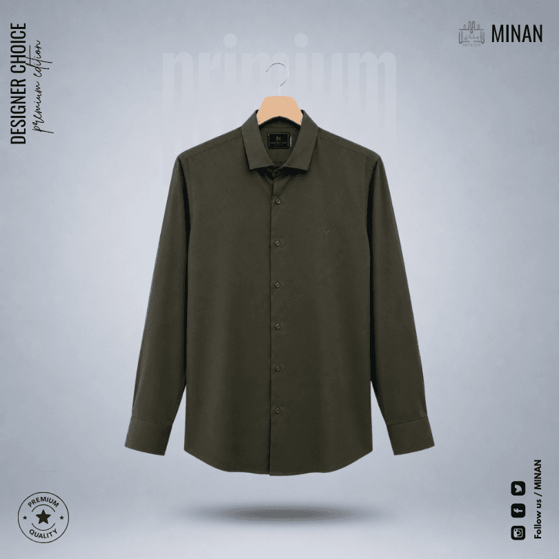 Olive Command Full Sleeve Solid Shirt