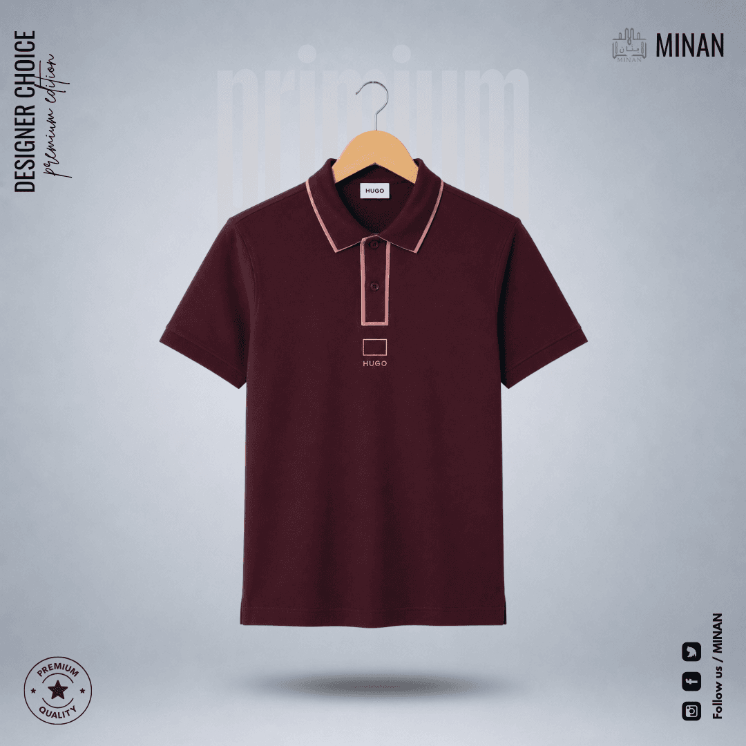 Maroon Piped Edge Polo Shirt