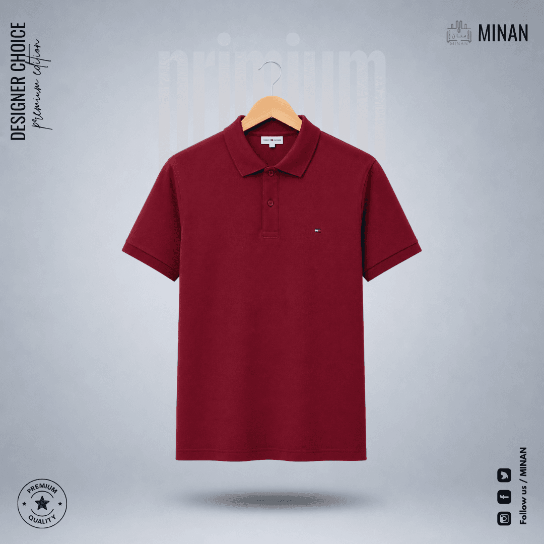 Burgundy Classic Solid Polo Shirt
