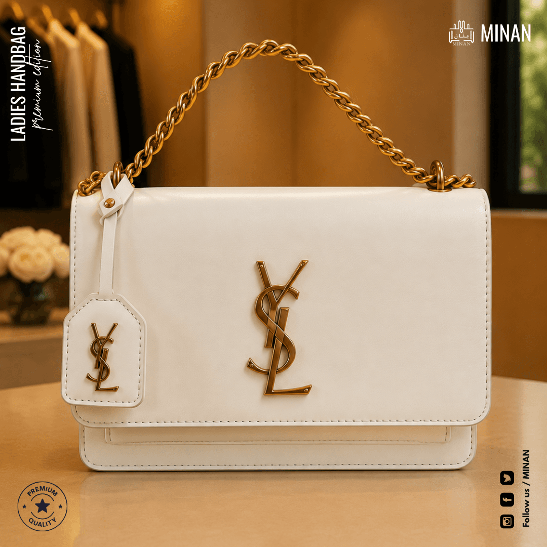 Ivory Chain Flap Crossbody Bag