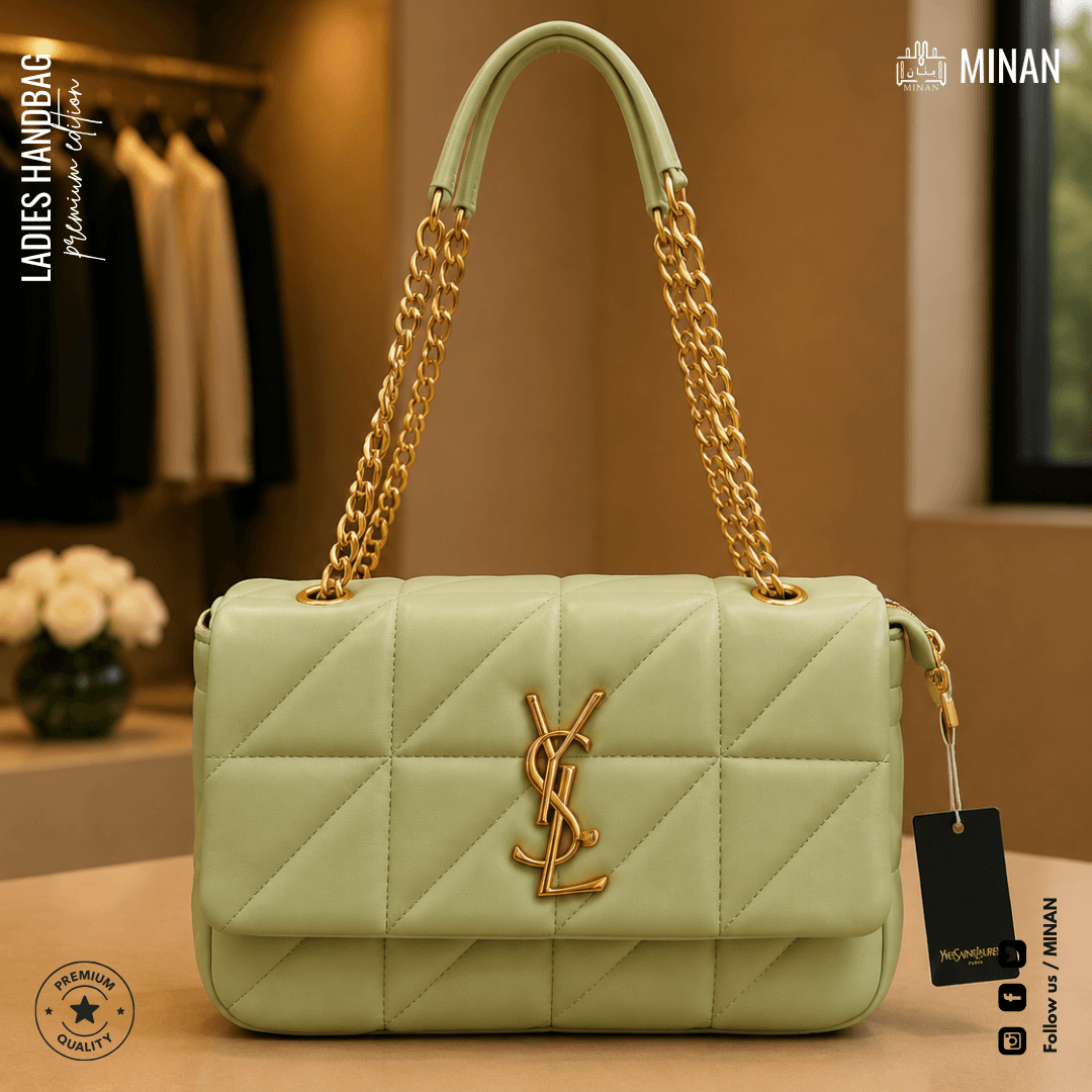 Sage Quilted Chain Shoulder Bag