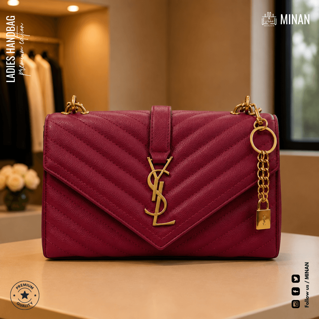 Burgundy Chevron Envelope Bag