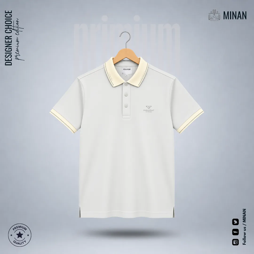 Cloud Grey Contrast Tipped Polo Shirt