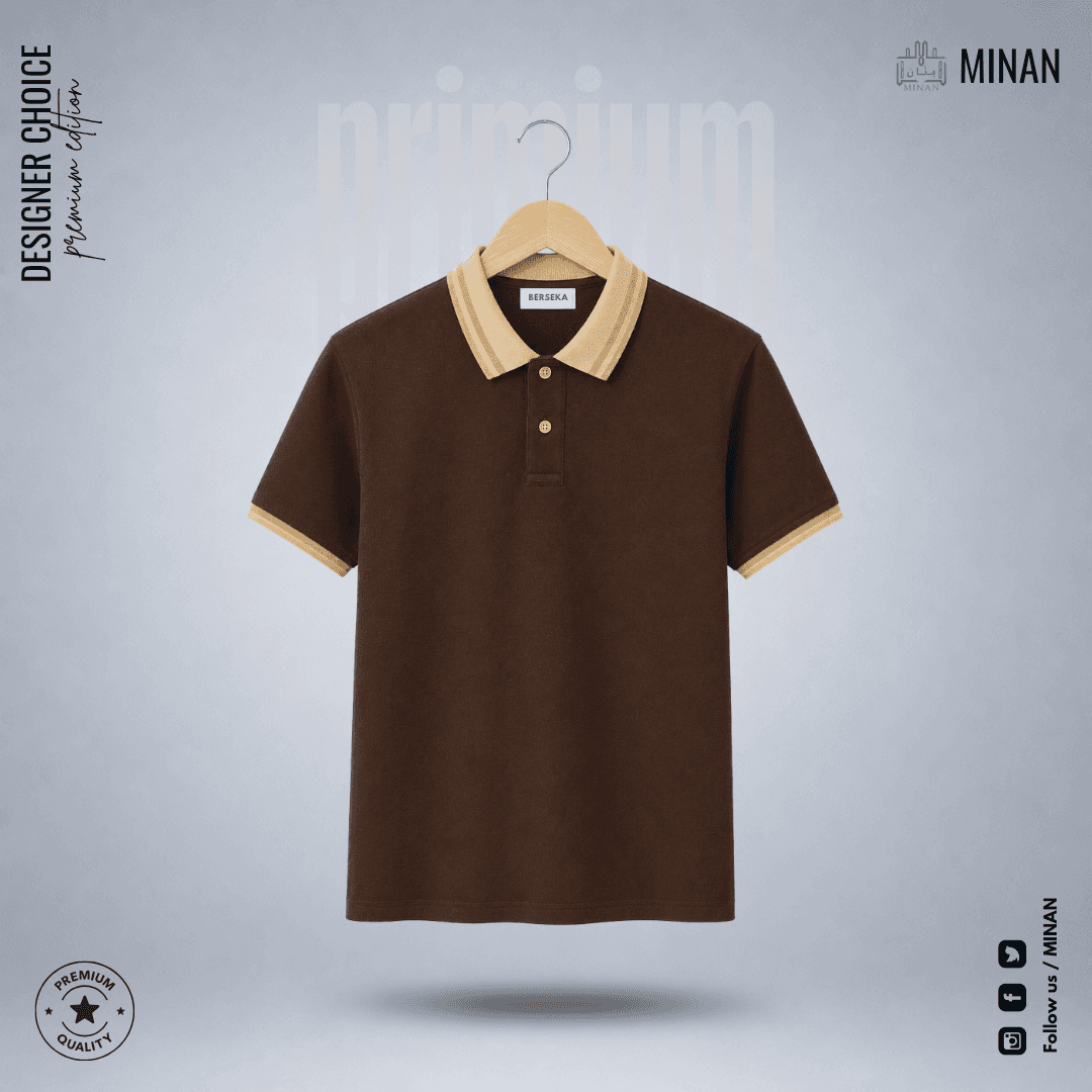 Cocoa Cream Contrast Polo Shirt