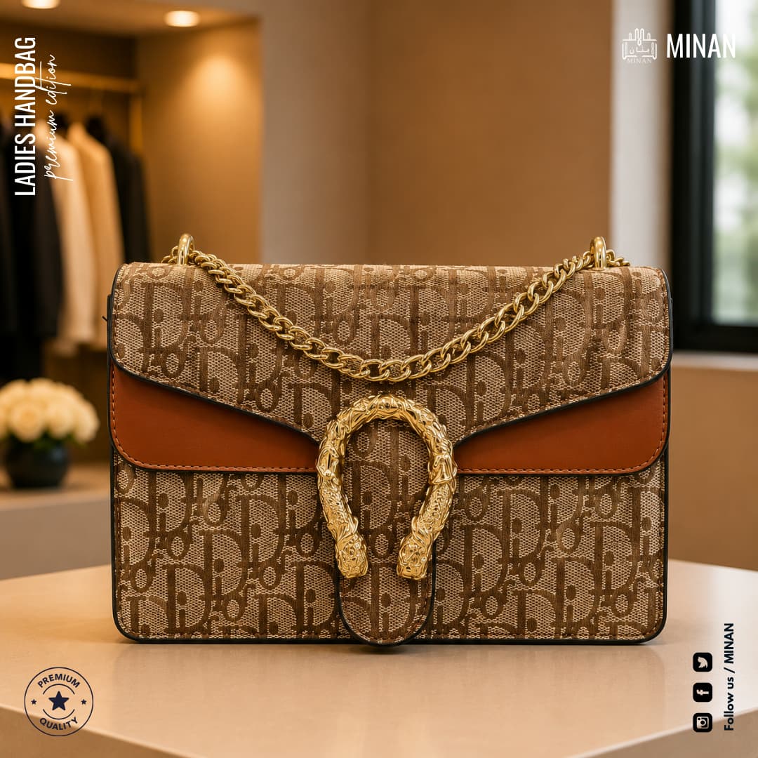 Textured Jacquard Buckle Flap Bag