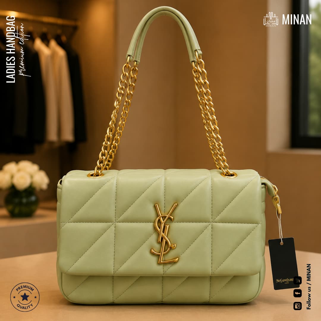Sage Quilted Chain Shoulder Bag